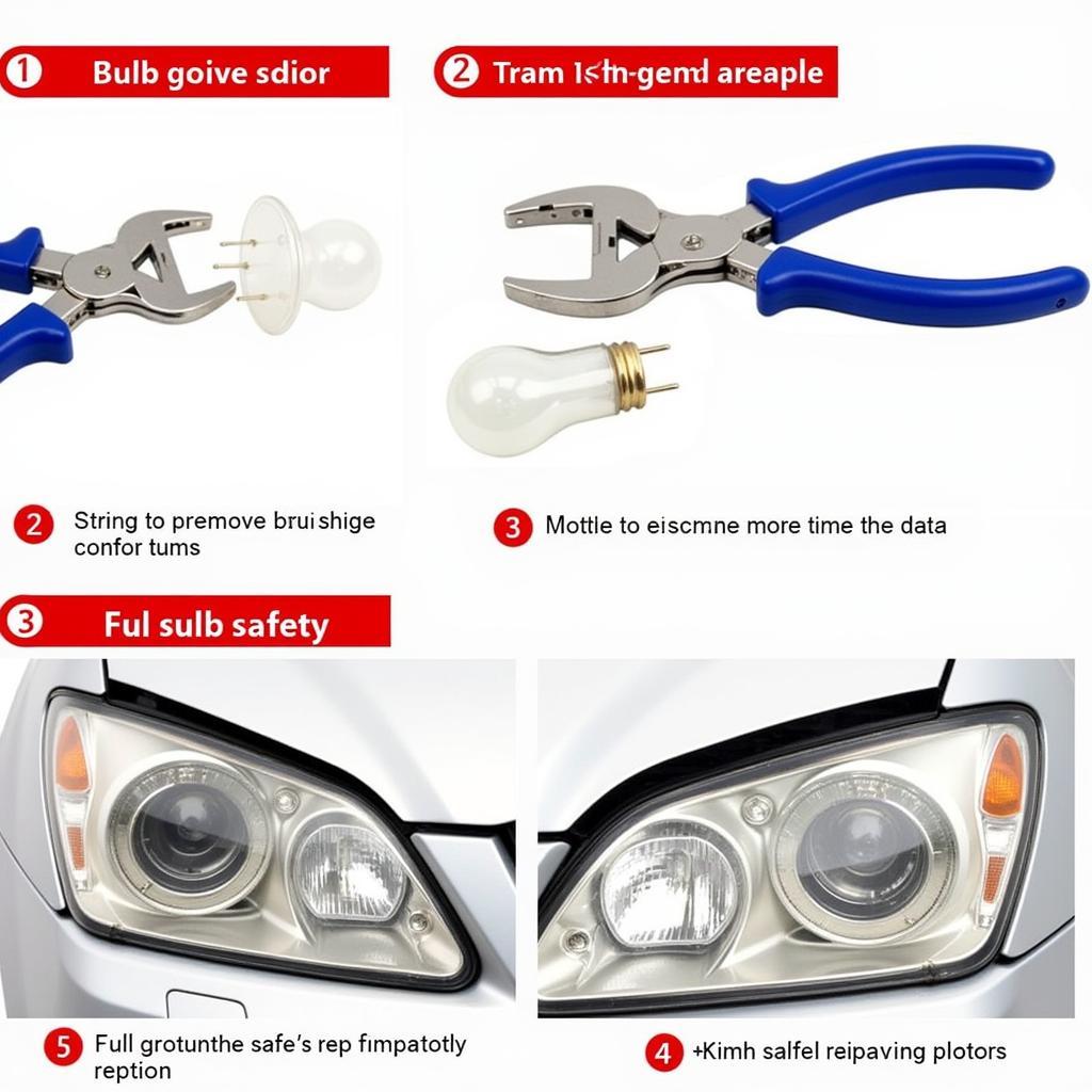 Using Bulb Removal Pliers to Remove a Car Lamp Bulb