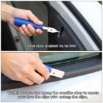 Using a Car Trim Removal Tool on a Door Panel