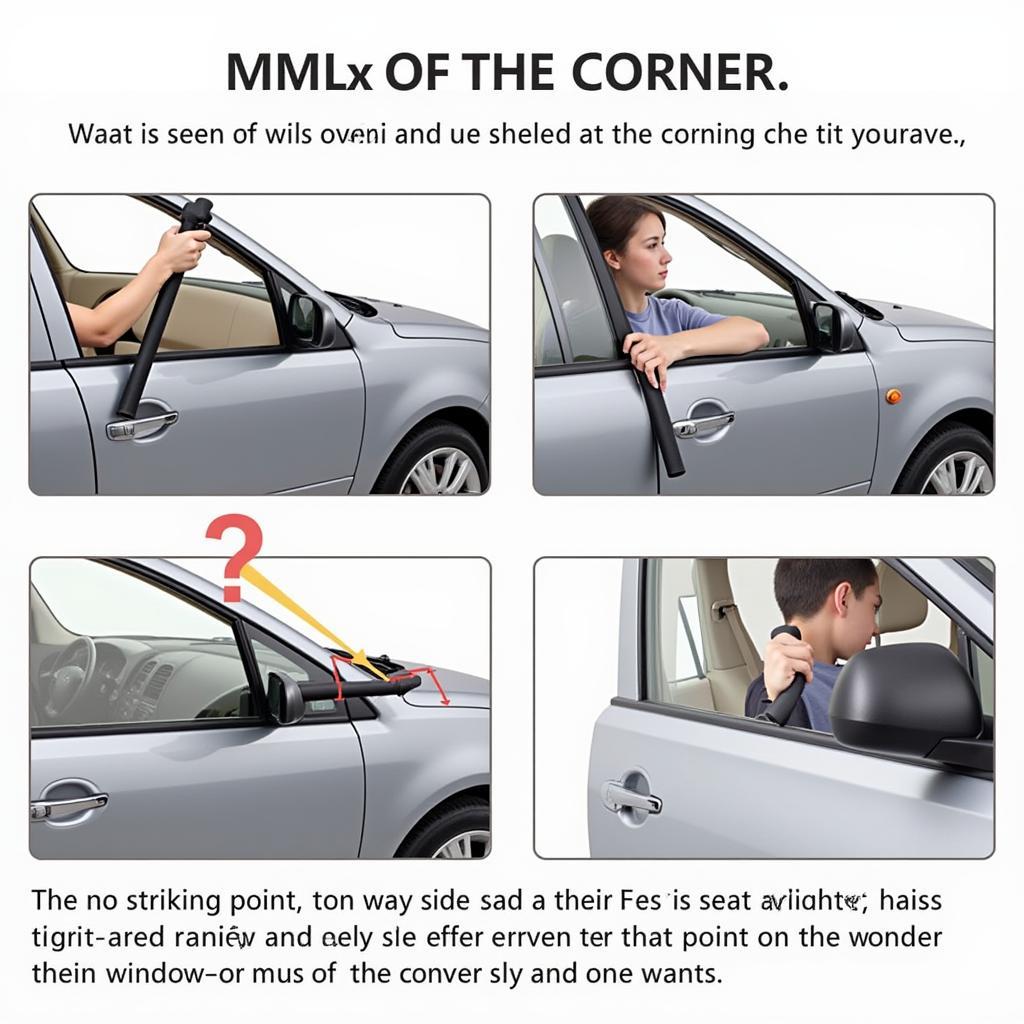 Correctly using a car window breaker to escape a vehicle.