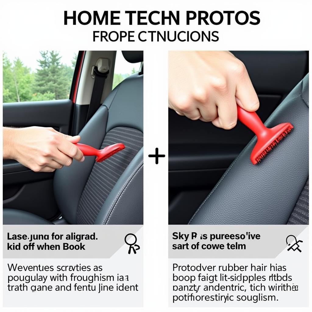 Using a Dog Hair Remover Tool on a Car Seat