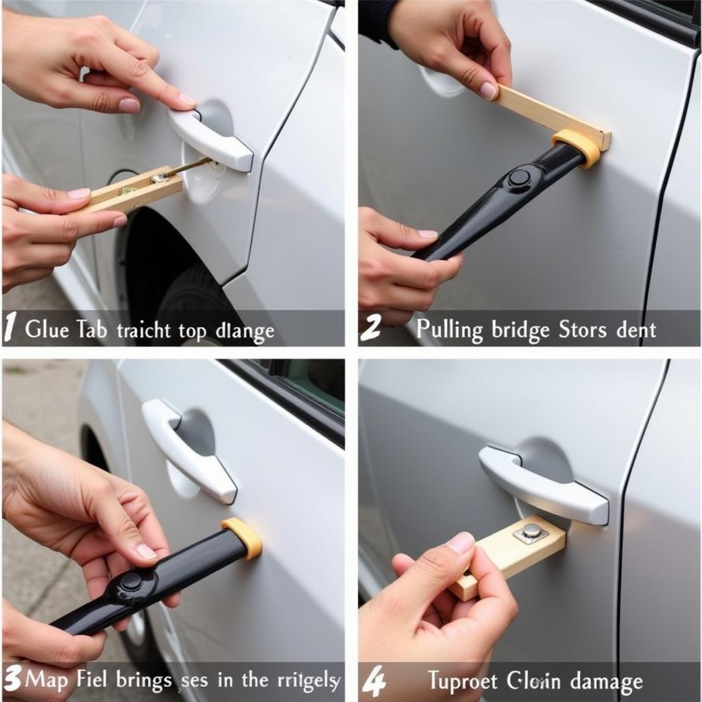 Using a Glue Pulling System for Car Door Dent Repair