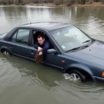 Escaping a Submerged Car with a Headrest