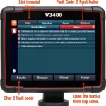 V3400 Fault Code Display Screen