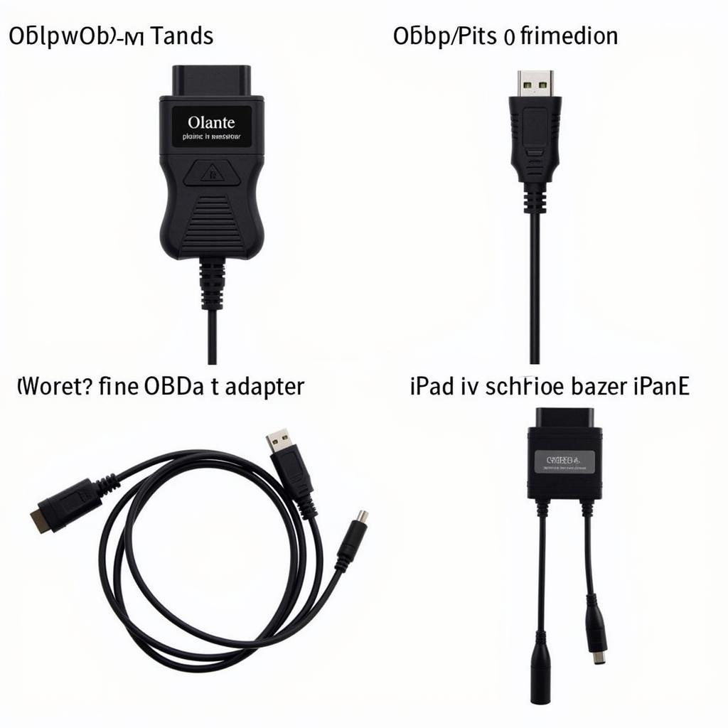 Various car scan tool adapters designed for use with iPads.