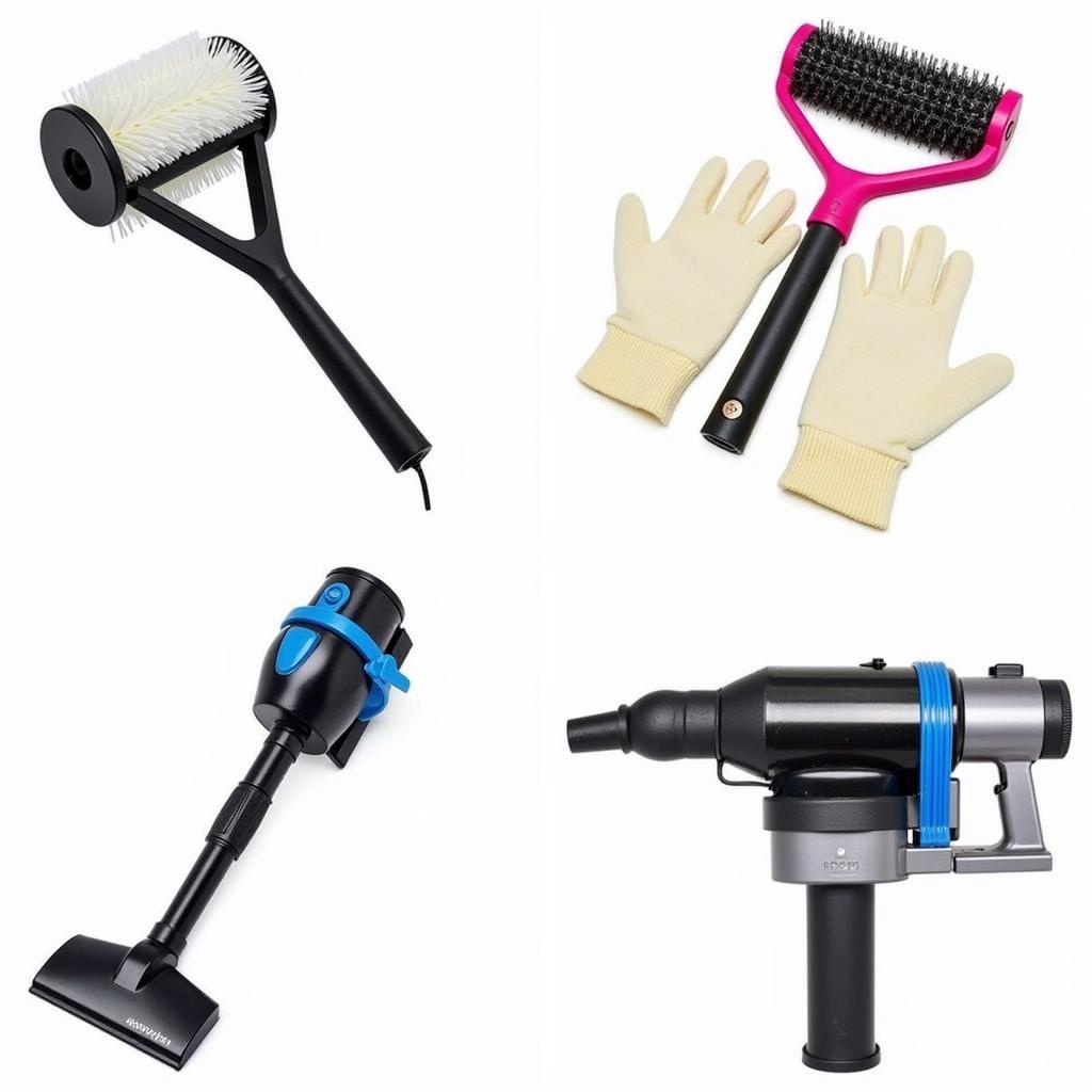 Different types of dog hair removal tools