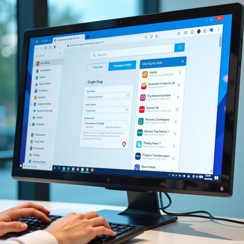 Various Online Drug Search Tools Displayed on Computer Screen