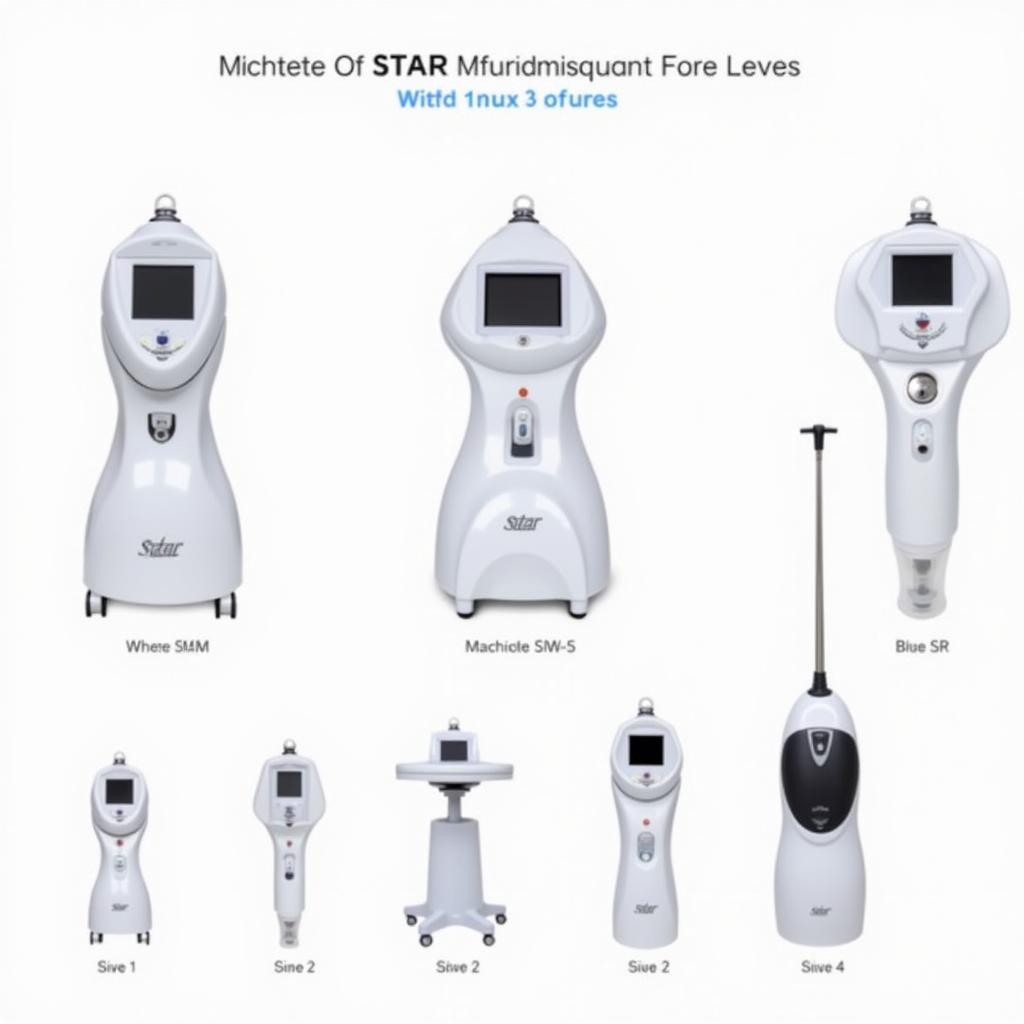 A selection of different Star Microcurrent Face Lift Devices, showcasing variations in size, design, and features.