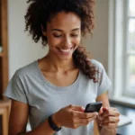 Woman Using a Fitness Tracker to Monitor Her Heart Rate